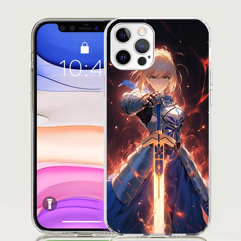 Чехол для телефона Fate Zero Stay Night Saber для iPhone 17 Air 16 15 Plus 11 14 Pro Max 13 Mini 12 7 8 + SE Рисунок Арт Индивидуальный Чехол