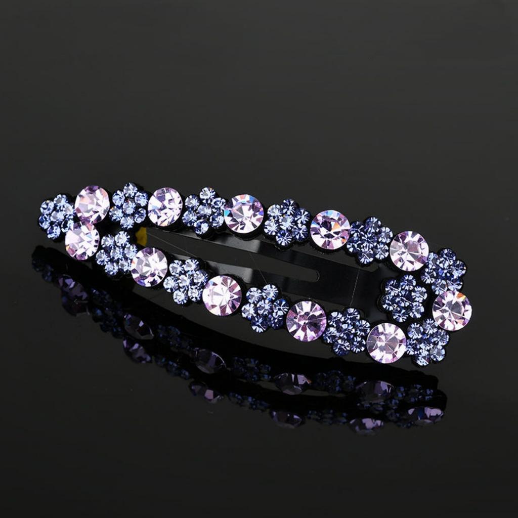2Pcs Hair Clip Women Hair Jewelry Rhinestone Hairpins Headwear Hair Accessories Shiny Crystal