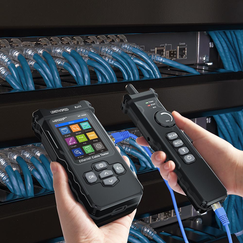 Тестер сетевого кабеля NOYAFA NF-8506 поддерживает тест PING/сканирование IP/скорость сетевого порта Многофункциональный инструмент для поиска кабелей