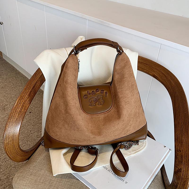 Винтажная замшевая сумка-тоут через плечо – Универсальная, вместительная сумка на плечо