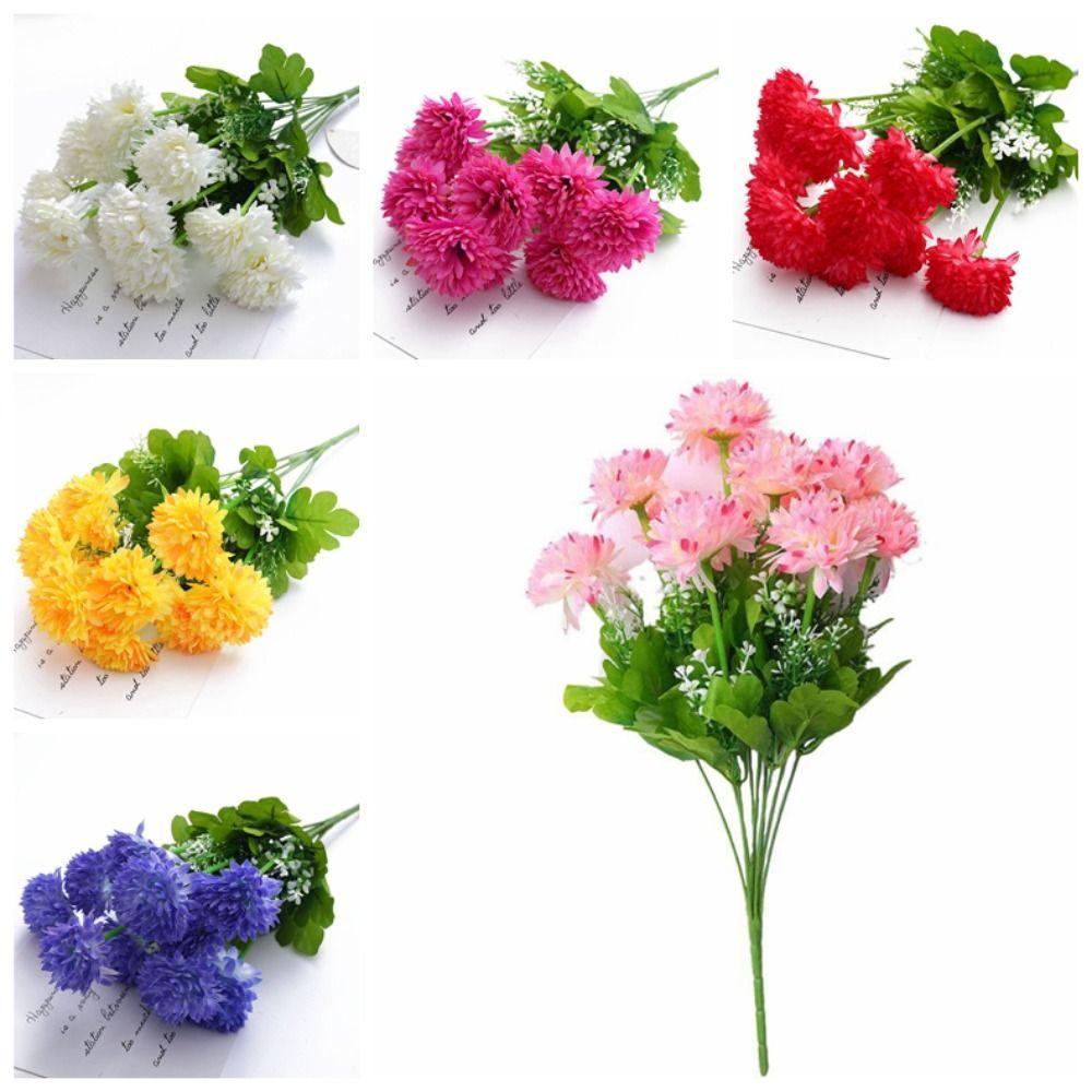 10 Heads Artificial Chrysanthemum Flowers Real Touch Artificial Bouquet Home Decoration