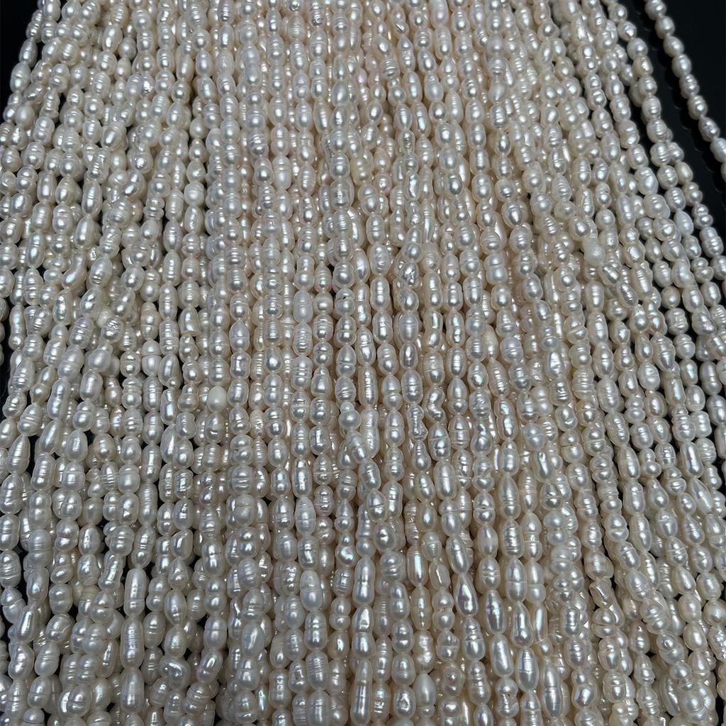 1 нить мини белых бусин из натуральной ракушки перламутра, бохо ручной работы, рисовые бусины, 2,8-3,2 мм, для изготовления украшений своими руками, 36 см, низкое качество, но недорогие