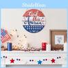 Charming Round Wooden Independence Day Wreath With Festive American Letters