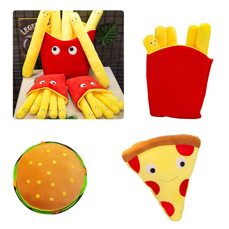 Adorable And Comfortably Plush Cute French Fries Stuffed Toy And Pizza Cushion