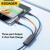 Essager Кабель 100 Вт USB C to Type C для Lighting PD, быстрое зарядное устройство для передачи данных, шнур быстрой зарядки 3 в 1 для Macbook iPhone Samsung Xiaomi
