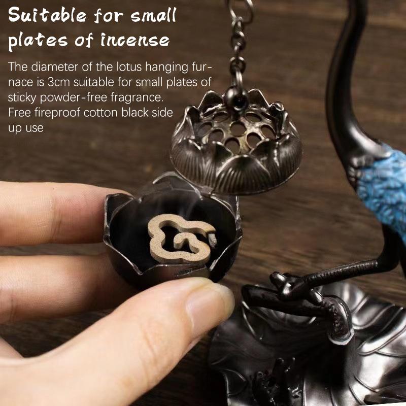 Подставка для курильницы в форме журавля Лотос, курильница для курильницы из античного сплава Лотос, подвесная печь для чайной церемонии, ремесло, украшение для дома