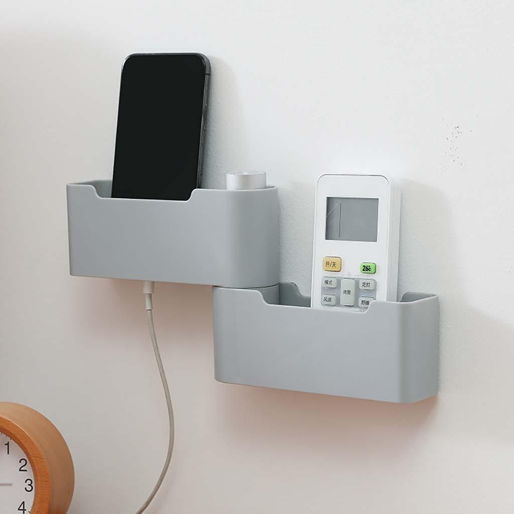 Wall Hanging Remote Controller Mobile Phone Bracket Storage Box No Hole