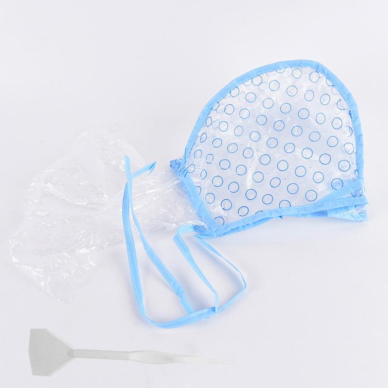 1Set Hair Highlighting Frosting Cap Hair Dye Cap Disposable Highlight Dyed Hat With Plastic Hook Hairdressing Coloring Tools