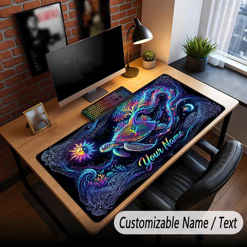 Fish Ocean Theme Custom Mouse Pad Personalized With Name Text Customized Desk Mat For Office Home Decor