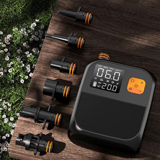 Воздушный насос 25 PSI с аккумулятором 8000 мАч, перезаряжаемый насос для сапборда, электрический портативный автомобильный надуватель с цифровым дисплеем, инструмент для быстрого надувания