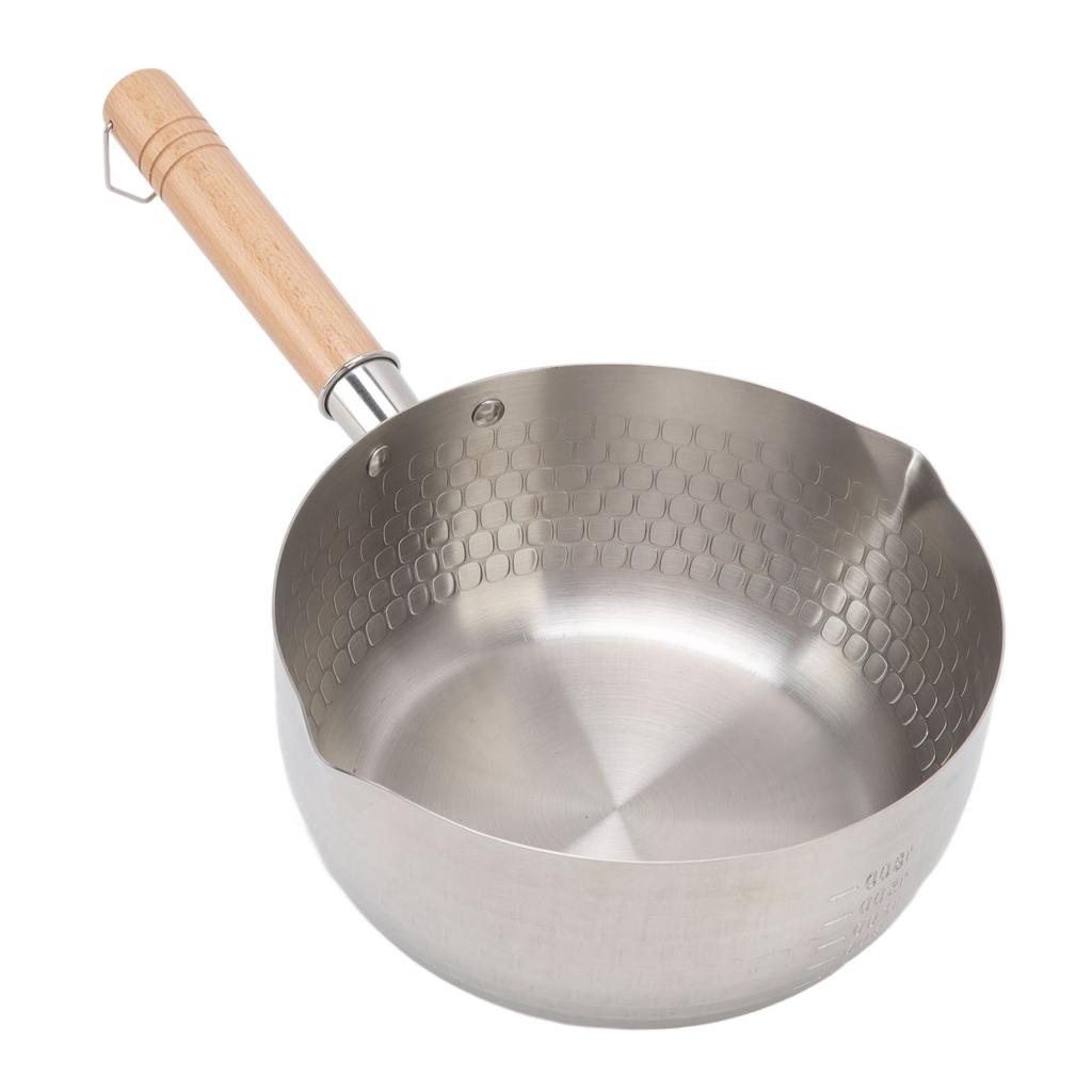 20 см нержавеющая сталь антипригарная кастрюля японская сковорода горшок для лапши молочный горшок с деревянной ручкой для