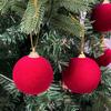 10/20Pcs Christmas Balls Velvet Xmas Tree Hanging Ornaments with Ribbon Weddings Birthdays Home Holiday Decoration