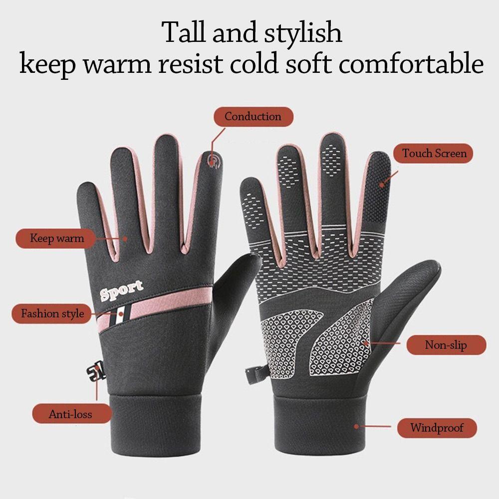 Fashion Warm Winter Gloves Nonslip Lining Fleece Touchscreen Mitten Windproof Sport Cycling Gloves Outdoor