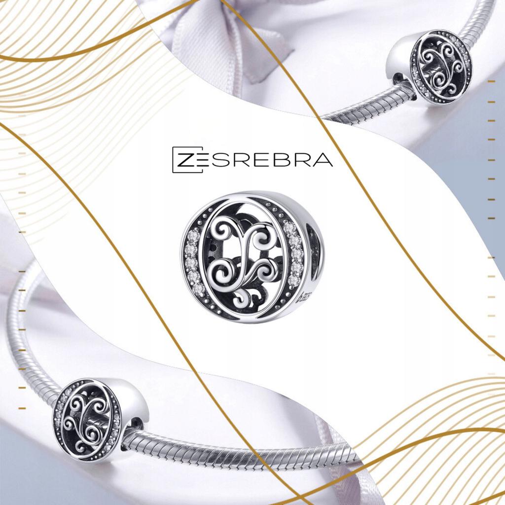 Charms Letter O Bead Pr 925 Pendant Zircons Letter