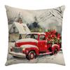 Santa Claus Red Truck Little Snowman Elements Atmosphere Christmas Pillow Cover Home Decoration Sofa Cushion