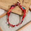 Elegant Christmas Santa Elk Silk Scarf Pendant Necklace for Women Colorfulr Tee Bow Snowman Necklace Party Jewelry Accessories