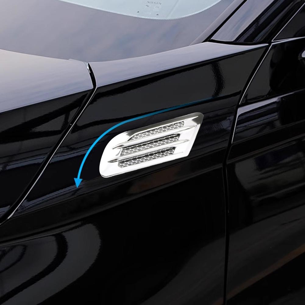 2Pcs Car Side Air Flow Vent for Fender Hole Cover Intake Grille Duct Decoration ABS Plastic Sticker Car Accessories Exterior