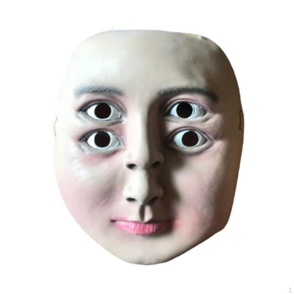 Halloween Four Eyes Mask Scary Creative Dance Makeup Props Face Cover for Stage Show Dressing