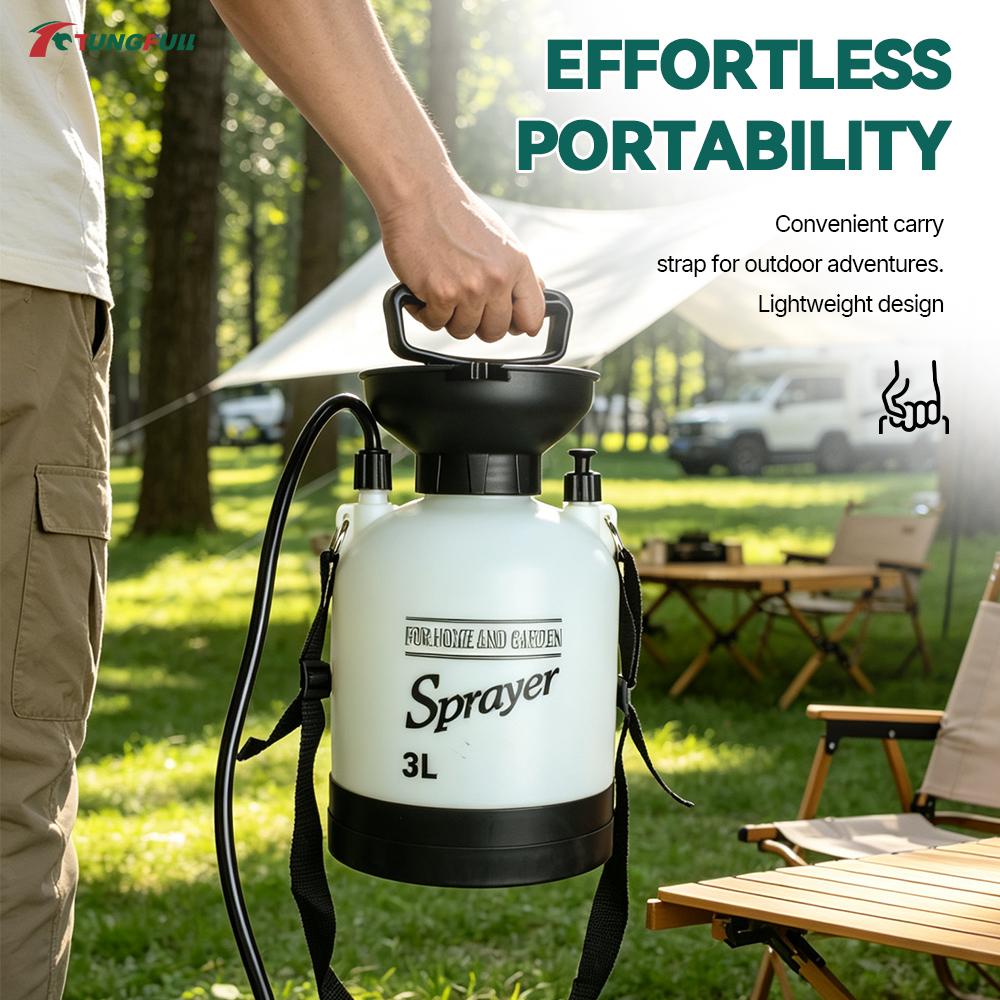 Portable Outdoor Shower Sprayer 3L Pressure Pump Spray Bottle Camping Travel Car Wash Pet Bath Garden Cleaning Water Sprayer 4
