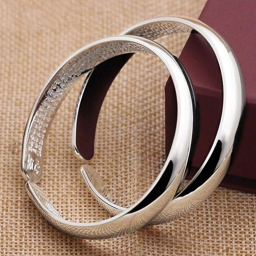 Брама Бэнгл Серебро S999 Сутра Сутра Сердца Браслет Свободного размера Регулируемый размер Защита Амулет на удачу Диаметр браслета 55 мм Вес 25 г Мужской