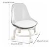 Padded Seat Stool with Caster Wheels | Mobile, Compact Rolling Acrylic Backrest,