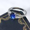 Hot Blue Zircon Ring Shiny AAA Attend Wedding Event Party Anniversary Gift High Quality Boutique Jewelry Ring for Women's
