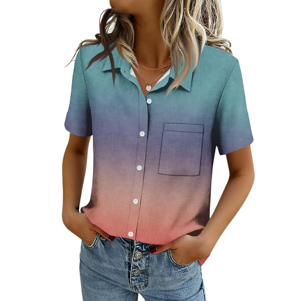 Женские блузки с коротким рукавом, рубашки на пуговицах, деловые повседневные нарядные рабочие топы, летняя весенняя одежда