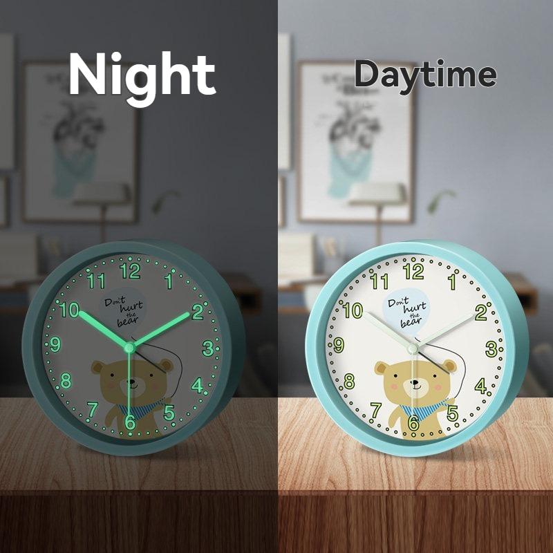 1PC Luminous Alarm Clock Round Frame Luminous Numbers Desk Wake Up Clock Ideal For Bedroom Living Room Office Nighttime Decor