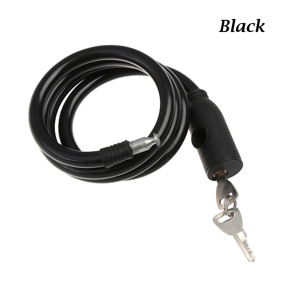 Chain Cable Anti-Theft Steel Spiral Cable Bike Accessories Scooter Safety Bicycle Lock With 2 Keys