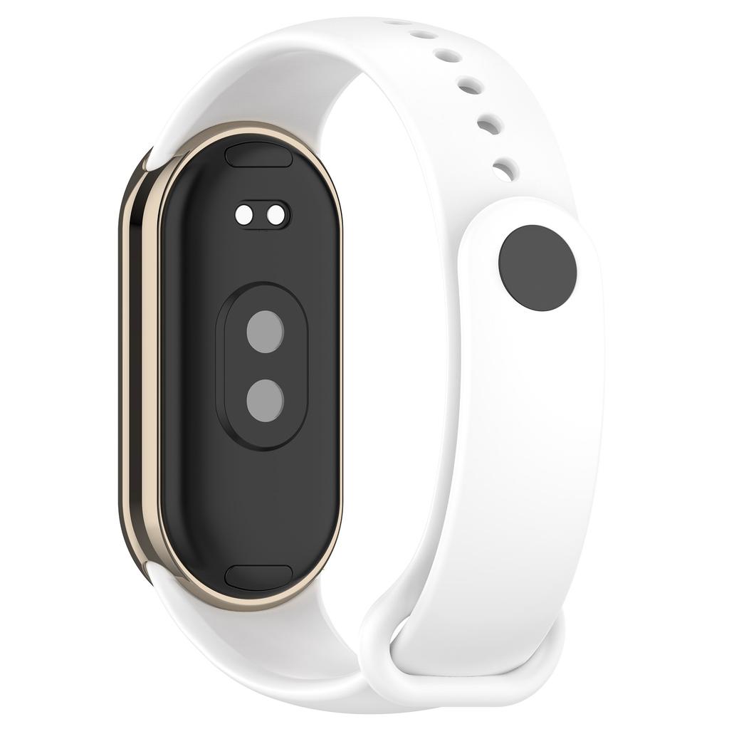 Для Xiaomi Smart Band 9 NFC/Band 9/Band 8 NFC/Band 8 Силиконовый ремешок для часов с металлическим коннектором