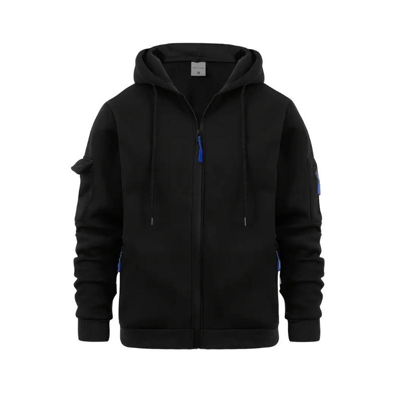 Пальто осень/зима мужское модное толстовку на молнии с карманами на рукавах мужской повседневный спортивный топ Толстовки и свитшоты (Мужской)