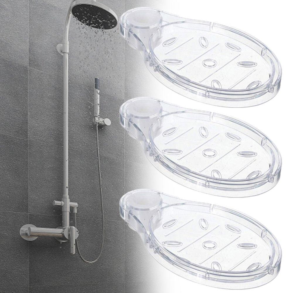 Transparent Wall Mounted Drain Holder Lifting Rod Soap Rack Soap Dish Soap Organizer Soap Holder