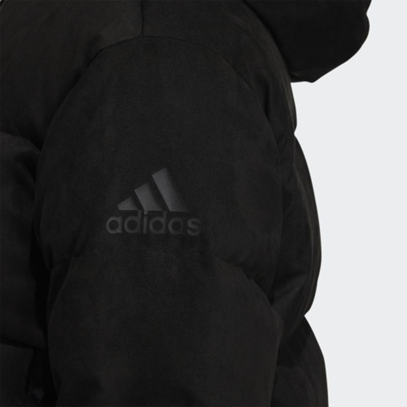 adidas Однотонный фирменный логотип с капюшоном на молнии, женская верхняя одежда, черный цвет H20810