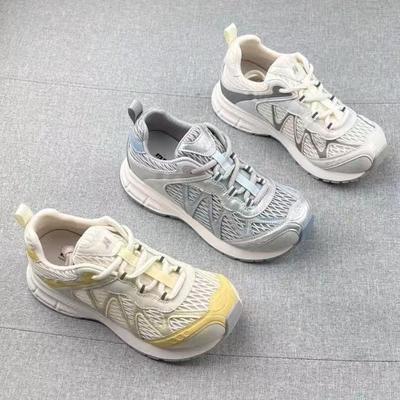 Летний альпинизм папины кроссовки женские кожаные на толстой подошве 2025 взрывные одинарные сетчатые дышащие легкие уличные кроссовки для бега