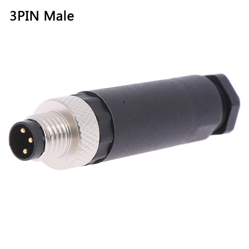 1Pc M8 Sensor Connector 3/4 Pin Male/Female Straight Angle Plug