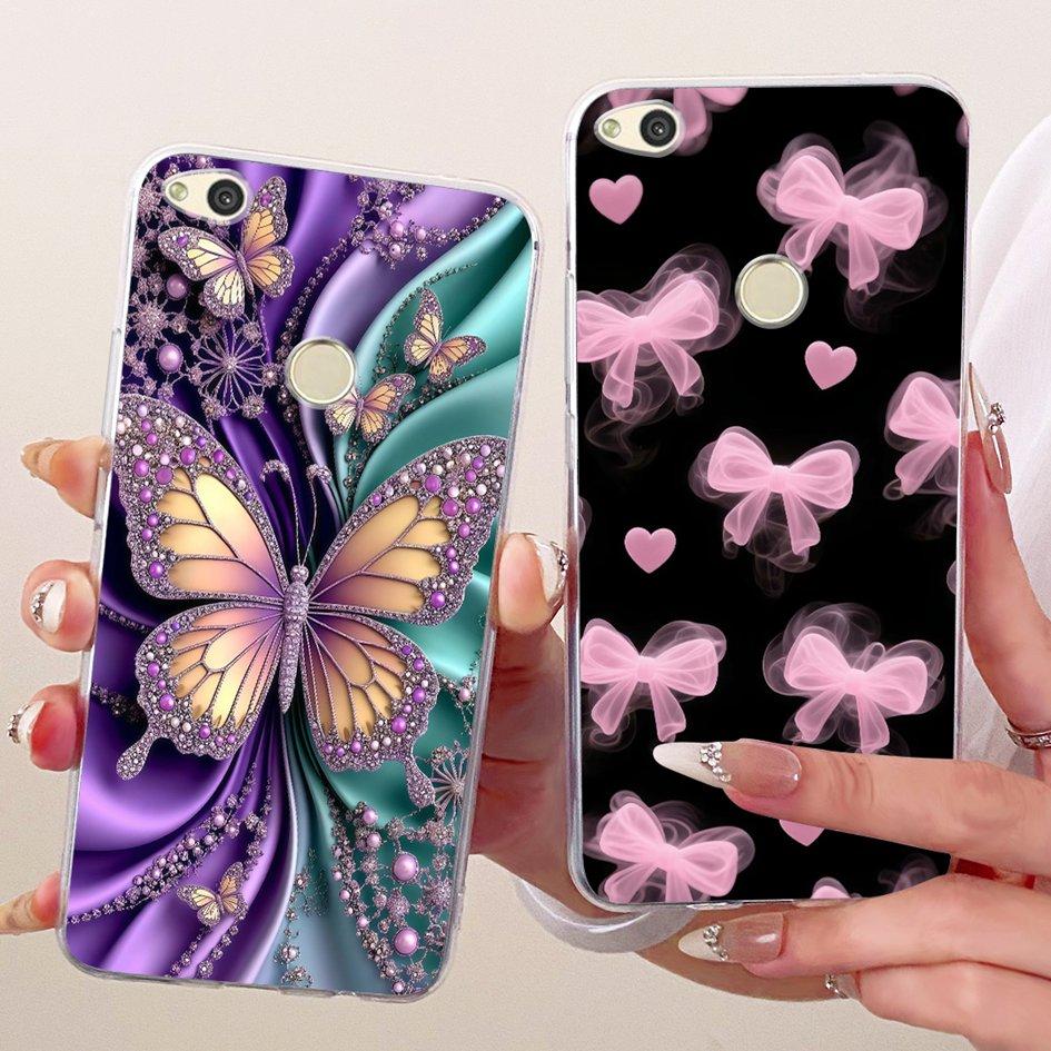 For Huawei P8 P9 Lite 2017 Case PRA-TL10 Cover Fashion Butterfly Soft Clear TPU Phone Case For Honor 8 Lite Nova Lite 2017 Funda