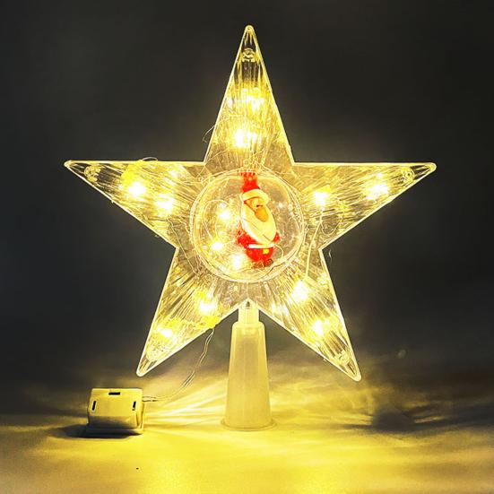 Светодиодная Рождественская Верхушка Звезда Луна Украшение Акриловая Рождественская Игрушка Энергосберегающая Сияющая Лампа Праздничный Домашний Декор для Комнаты