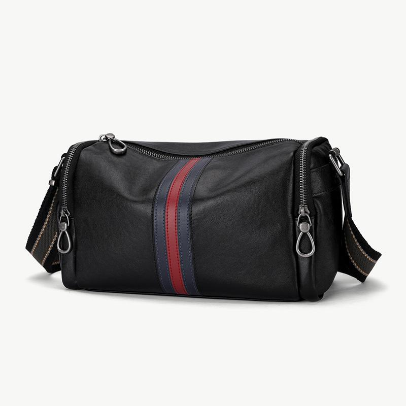 Мужская сумка через плечо из натуральной кожи Мужская сумка через плечо из натуральной кожи Модная повседневная сумка через плечо с верхним слоем из коровьей кожи Маленькая сумка для путешественников