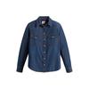 Рубашка женская однобортная однотонная Levis с воротником на пуговицах и длинным рукавом, темно-синяя 86832-0017