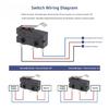 Black Housing Microswitch Assembly, KW11 KW12 Contact Button Control Unit with Metal Contacts and Rating Text Body