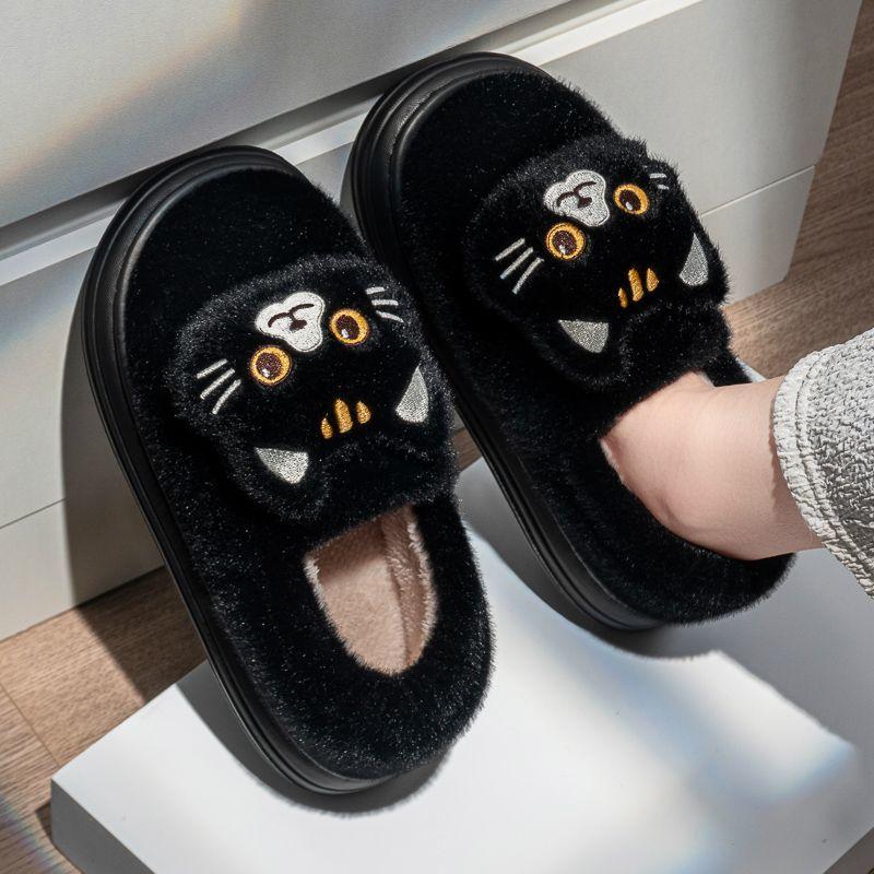 2024 зимние пушистые кошачьи тапочки для мужчин удобная домашняя обувь мужские белые кошачьи меховые мюли пушистые домашние кошачьи тапочки унисекс для спальни