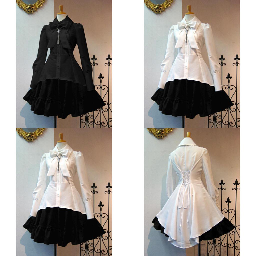 Потрясающее женское готическое викторианское платье, идеально подходящее для косплея и Лолиты, с оборками, вечернее платье