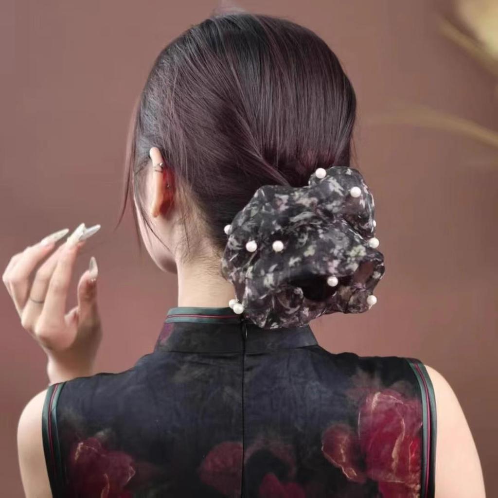 Элегантная сетчатая резинка для волос со сверкающими стразами, высококлассный роскошный аксессуар для волос для женщин, стиль 2025