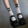 Japanese-Style Mid-Calf Ruffle Bow Ankle Socks