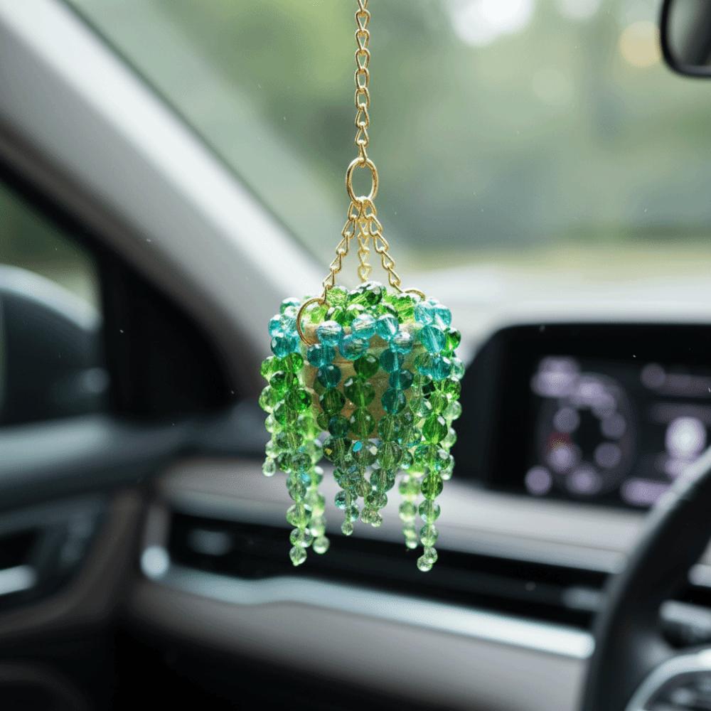 Warm Beaded Car Charm Sun-Kissed Car Pendant Accessory Charm Succulent Car Charm Car Interior