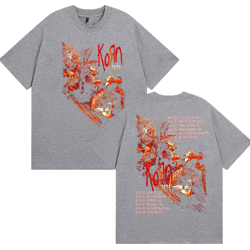 Korn Tour Album 2026Merch T Shirt Mens Women Retro Fashion Clothing Cotton Tshirts Punk Gothic Short Sleeve Tshirt