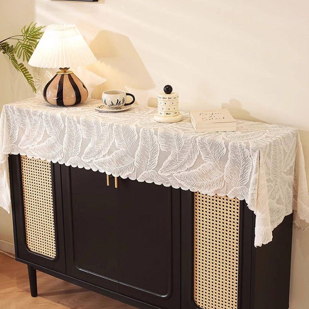 Dustproof Lace Tablecloth Openwork Design Square Tablecloth Retro Tea Table Cloth Wedding Party