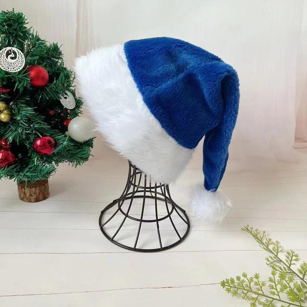 Christmas Santa Hat Xmas Pink Long Plush Holiday Red Black Hat For Adults And Kids Unisex New Year Festive Party Supplies