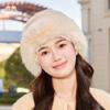 Windproof Faux Fur Bucket Hat Elegant Warm Fisherman Hat Personality Ear Protection Hat  Ladies