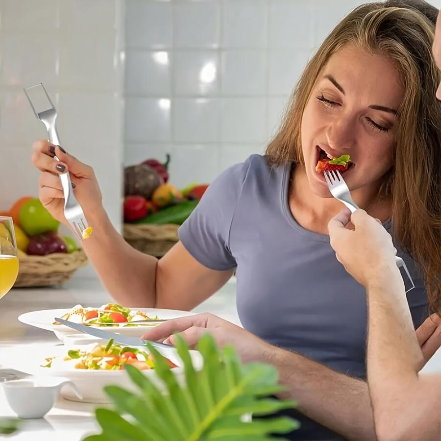 Ножовка и вилка для арбуза из нержавеющей стали — портативный кухонный гаджет 2-в-1 для удобной подачи